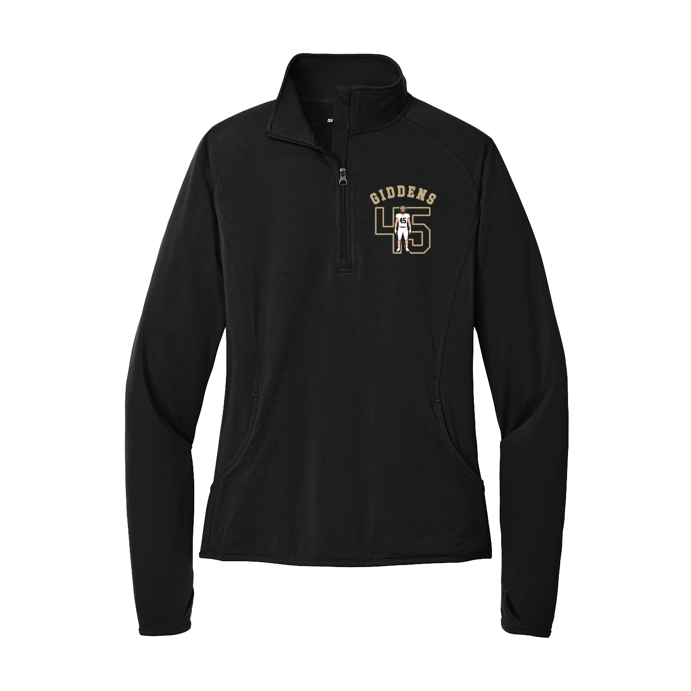 Women's Q-Zip Pullover — Shirsey Arch in Black