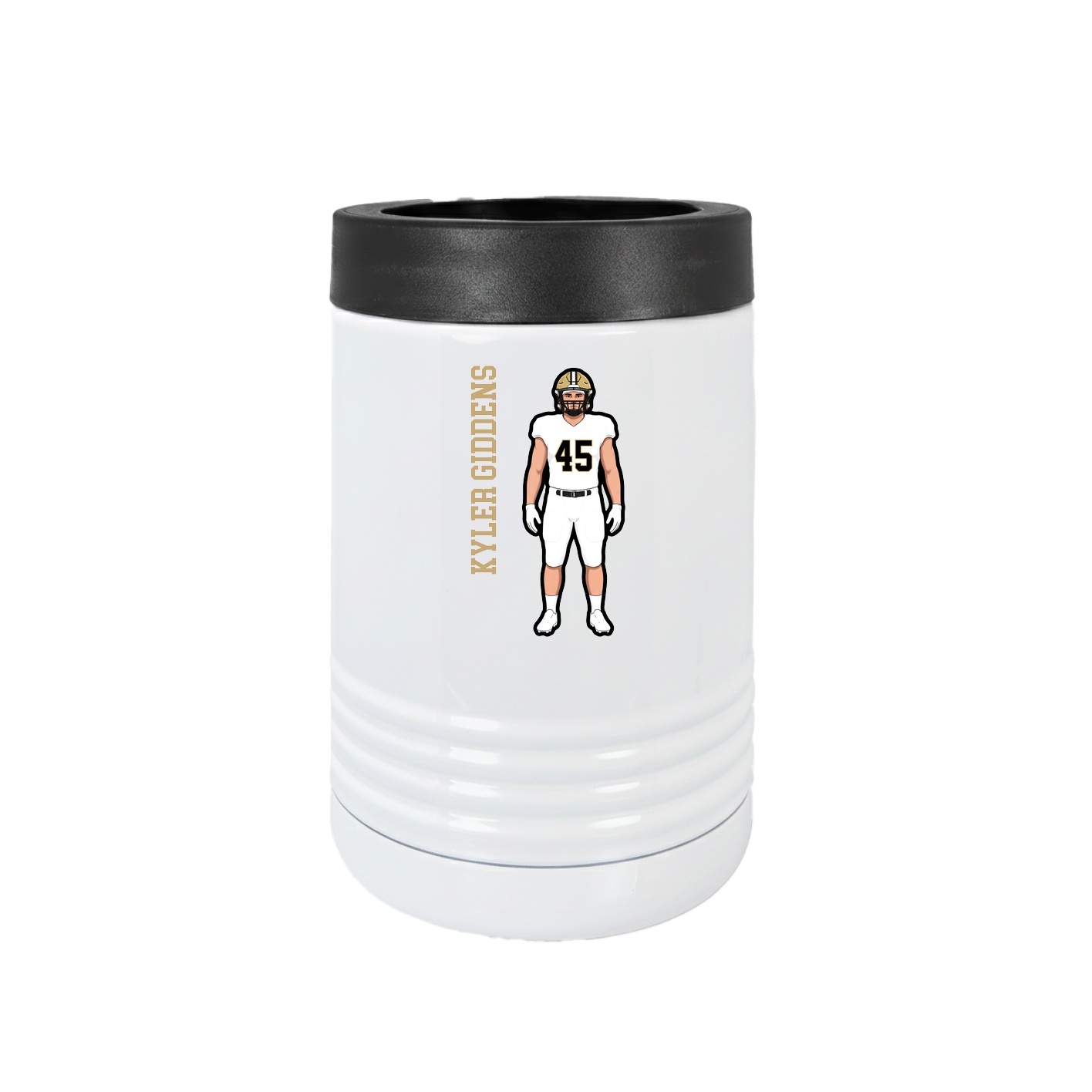 Beverage Holder — Name Vertical in White
