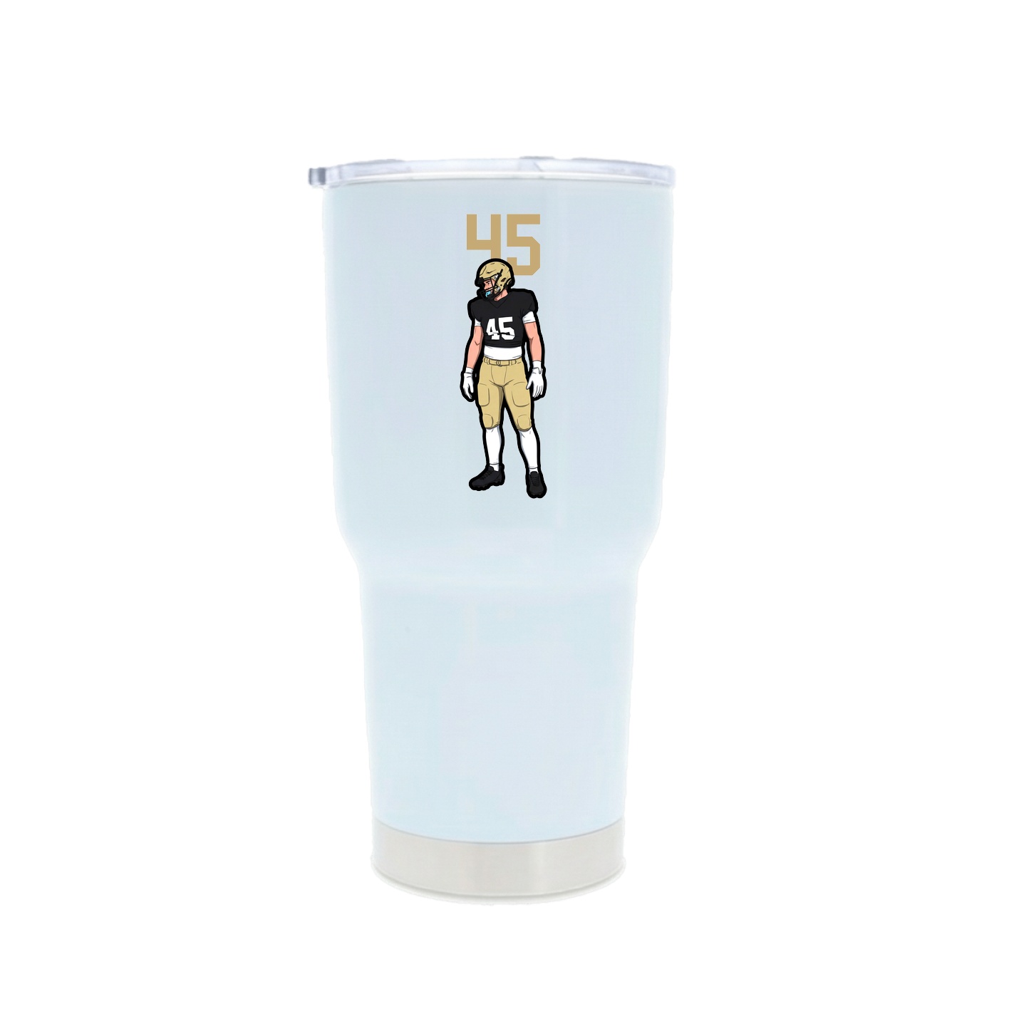 30oz Stainless Steel Tumbler — Number Top in White