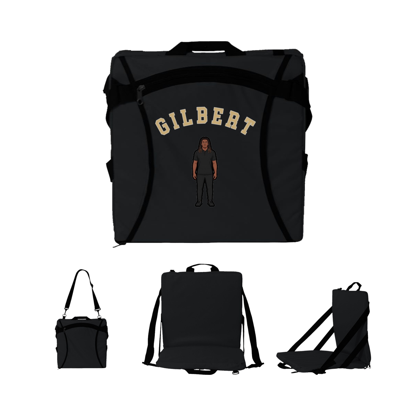 Folding Stadium Seat — Shirsey Arch in Black