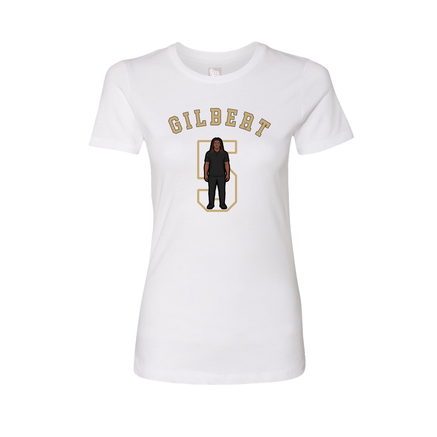Fitted Women's Tee — Shirsey Arch in White
