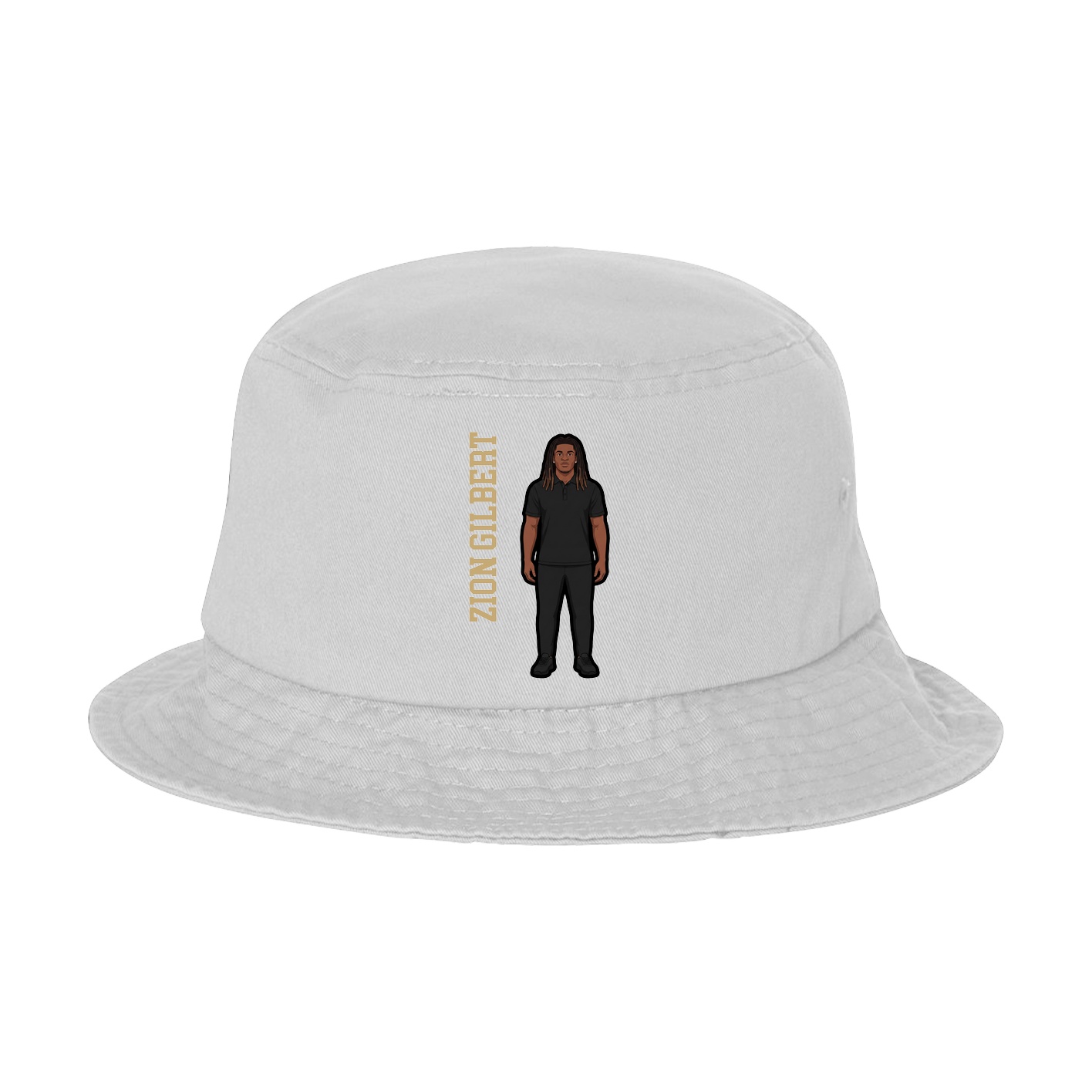 Bucket Cap — Name Vertical in White