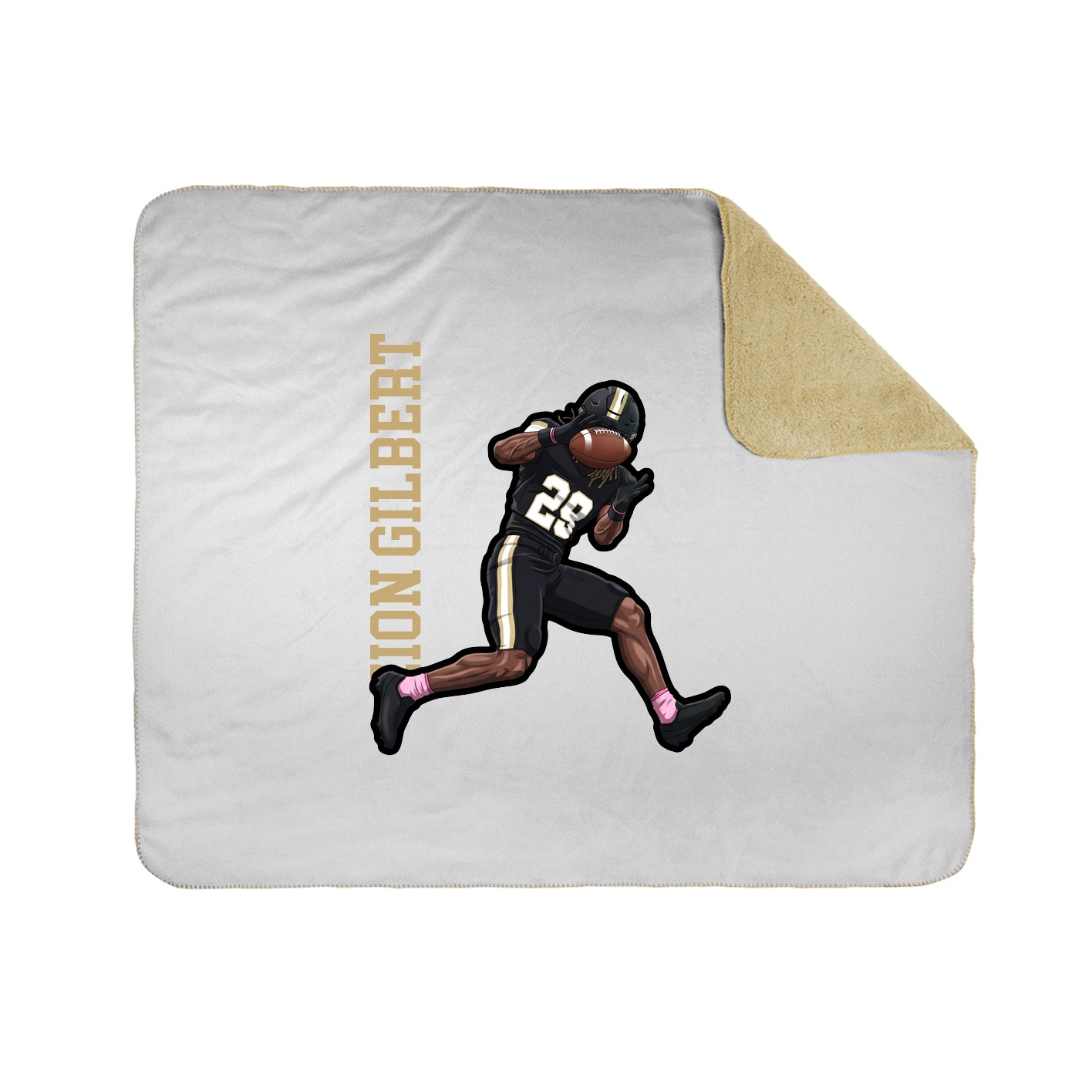 Throw Blanket — Name Vertical in White