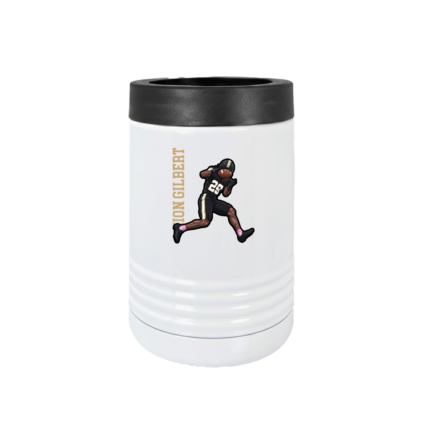 Beverage Holder — Name Vertical in White