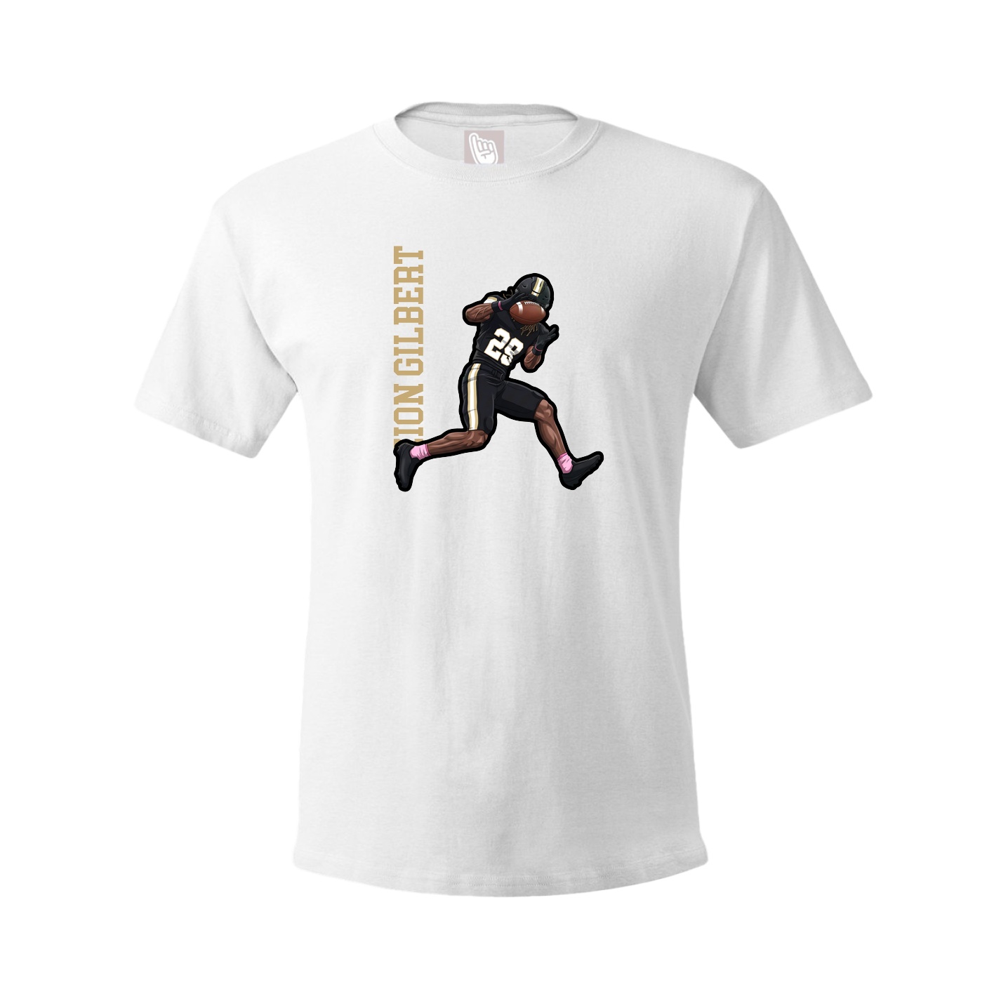 Tee — Name Vertical in White