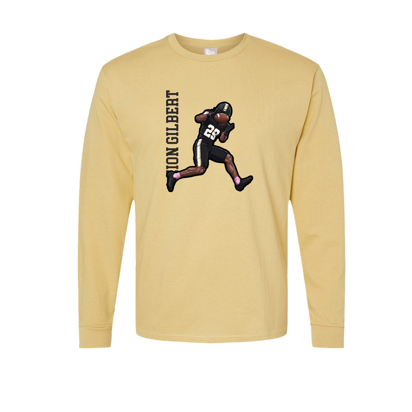 Long Sleeve Tee — Name Vertical in Vegas Gold
