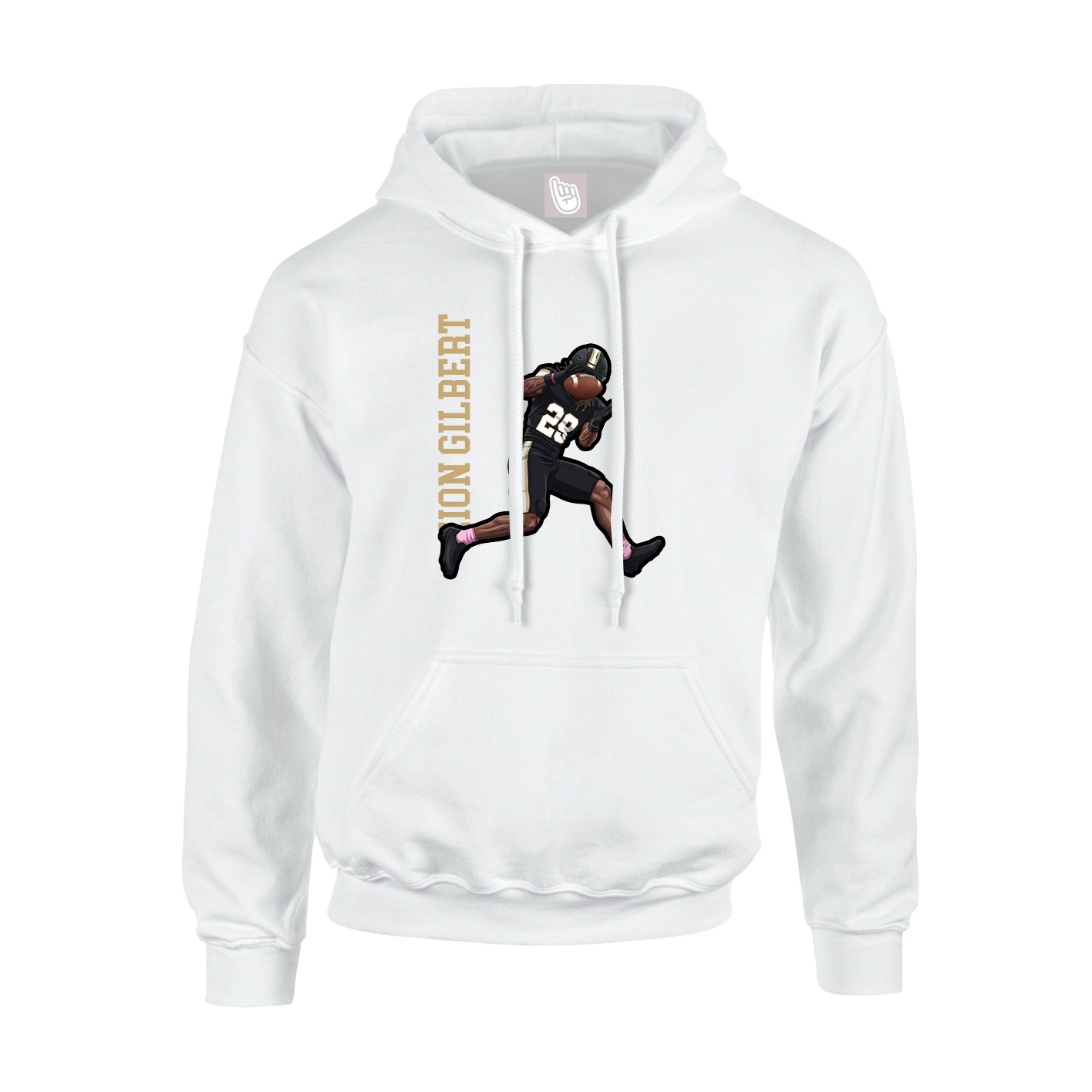 Hoodie — Name Vertical in White