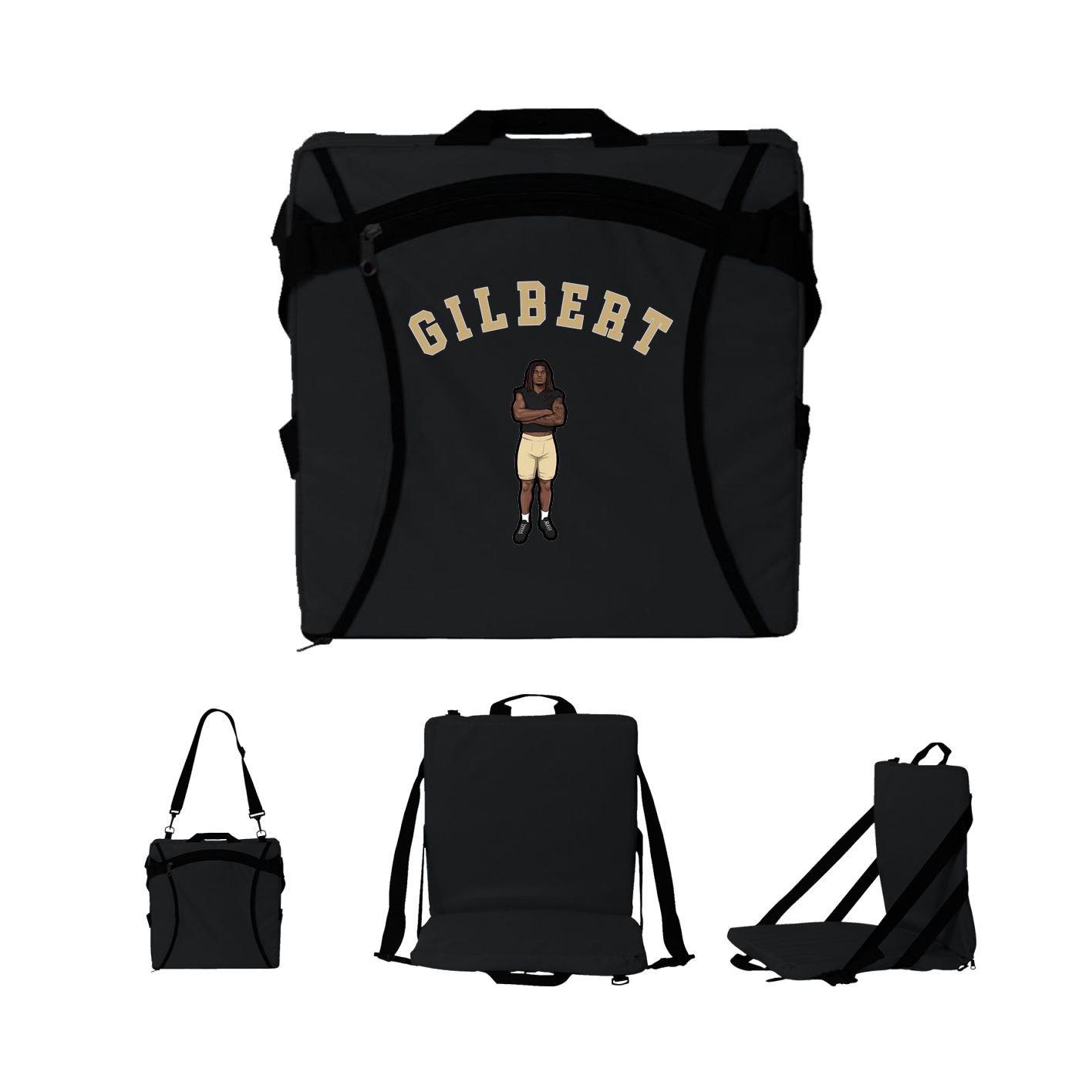 Folding Stadium Seat — Shirsey Arch in Black