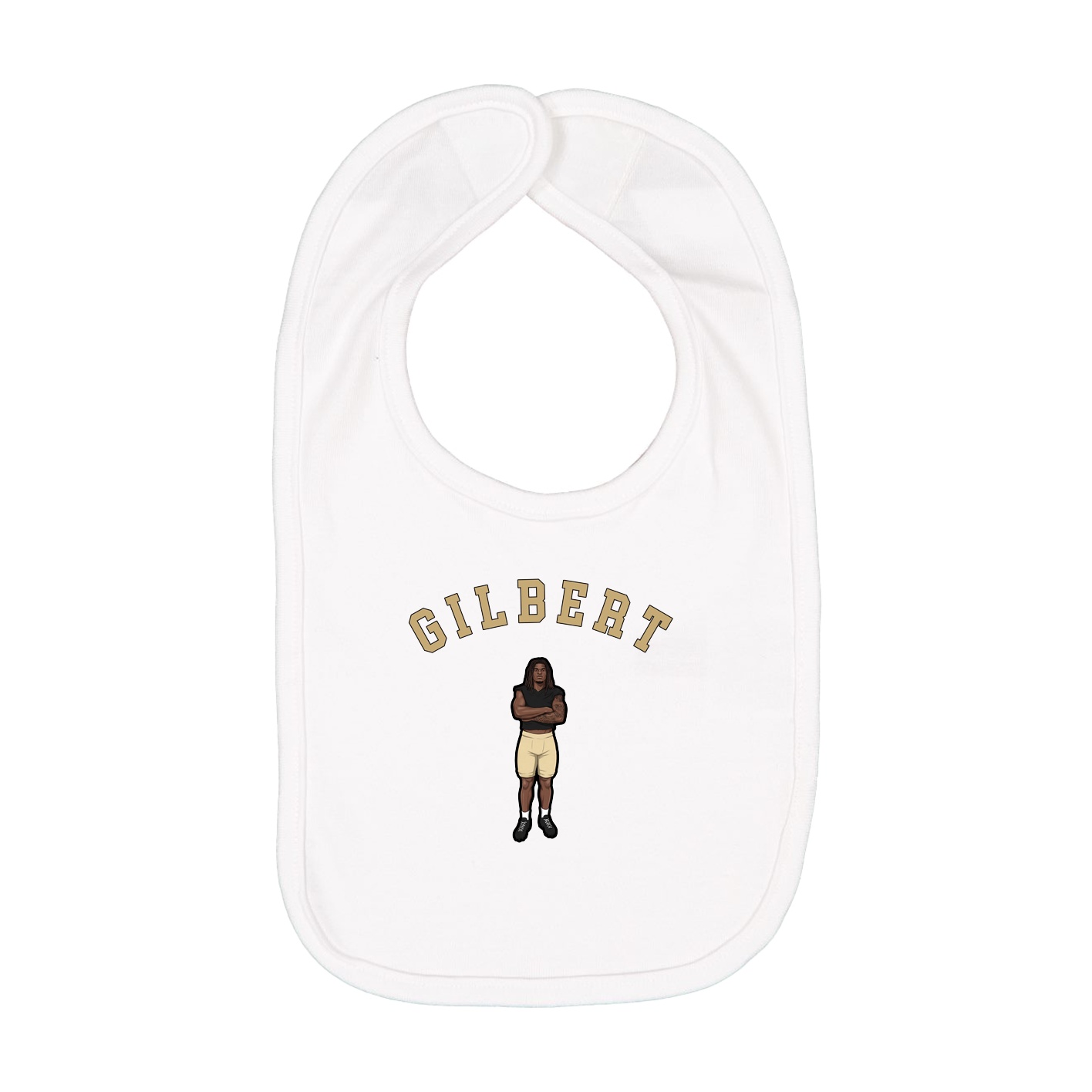 Infant Bib — Shirsey Arch in White