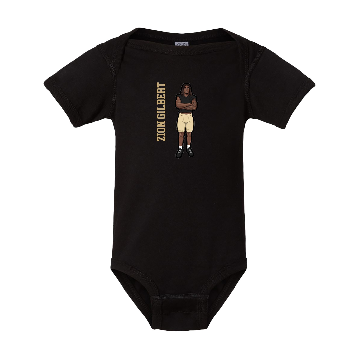Baby Onesie — Name Vertical in Black