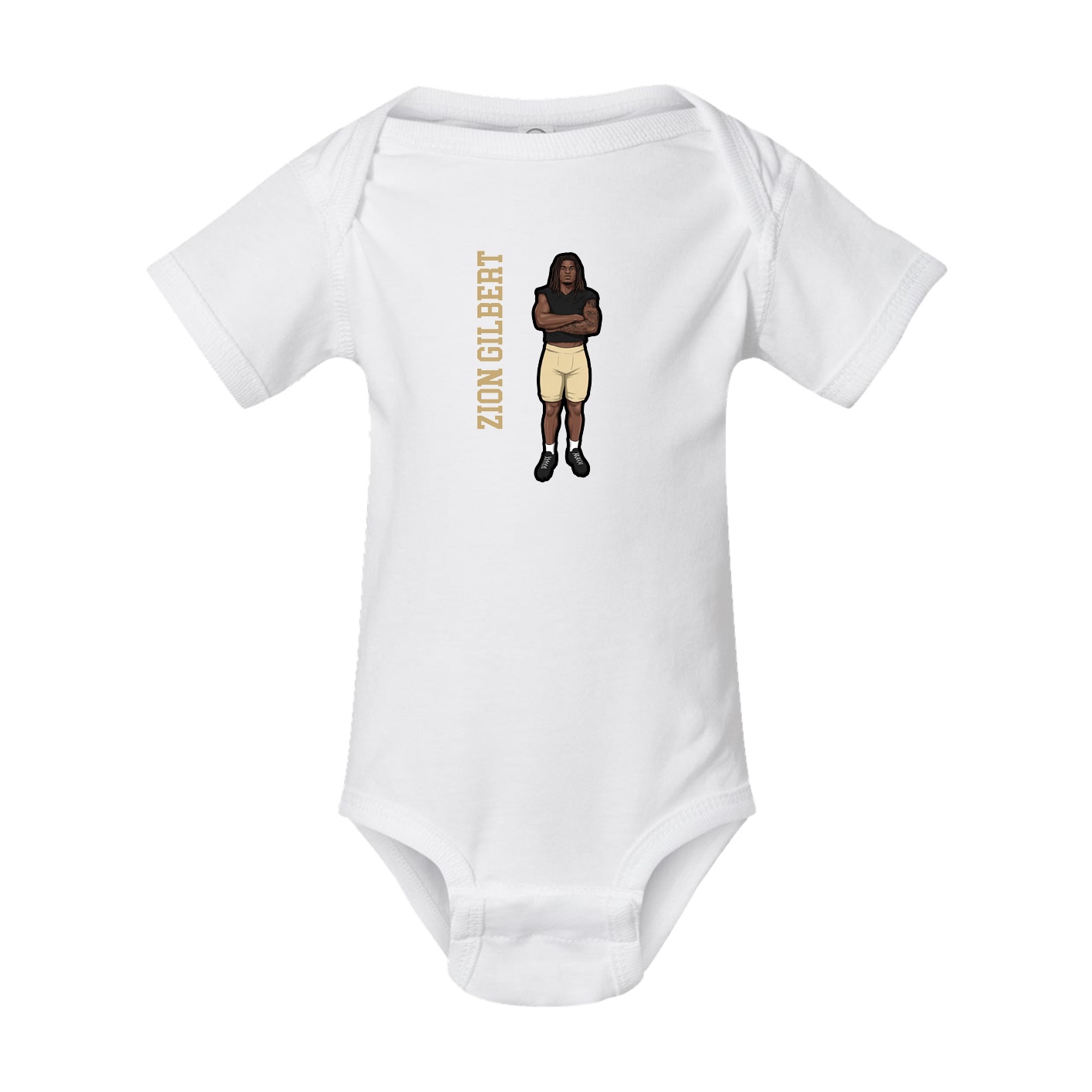 Baby Onesie — Name Vertical in White