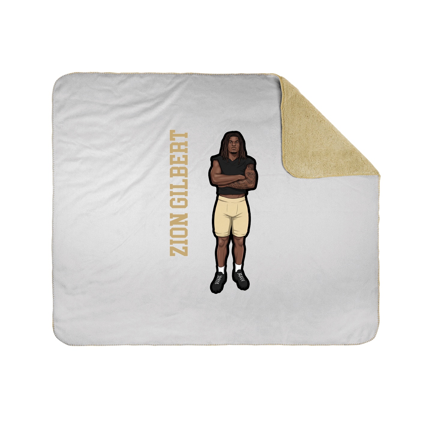 Throw Blanket — Name Vertical in White