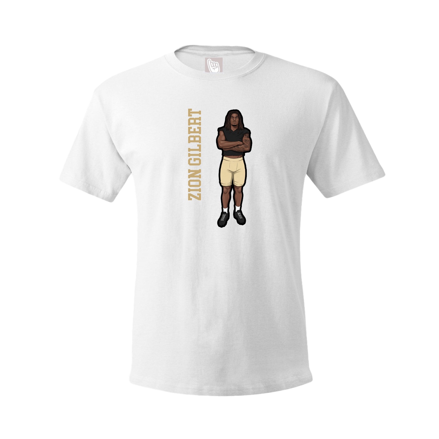 Youth Tee — Name Vertical in White