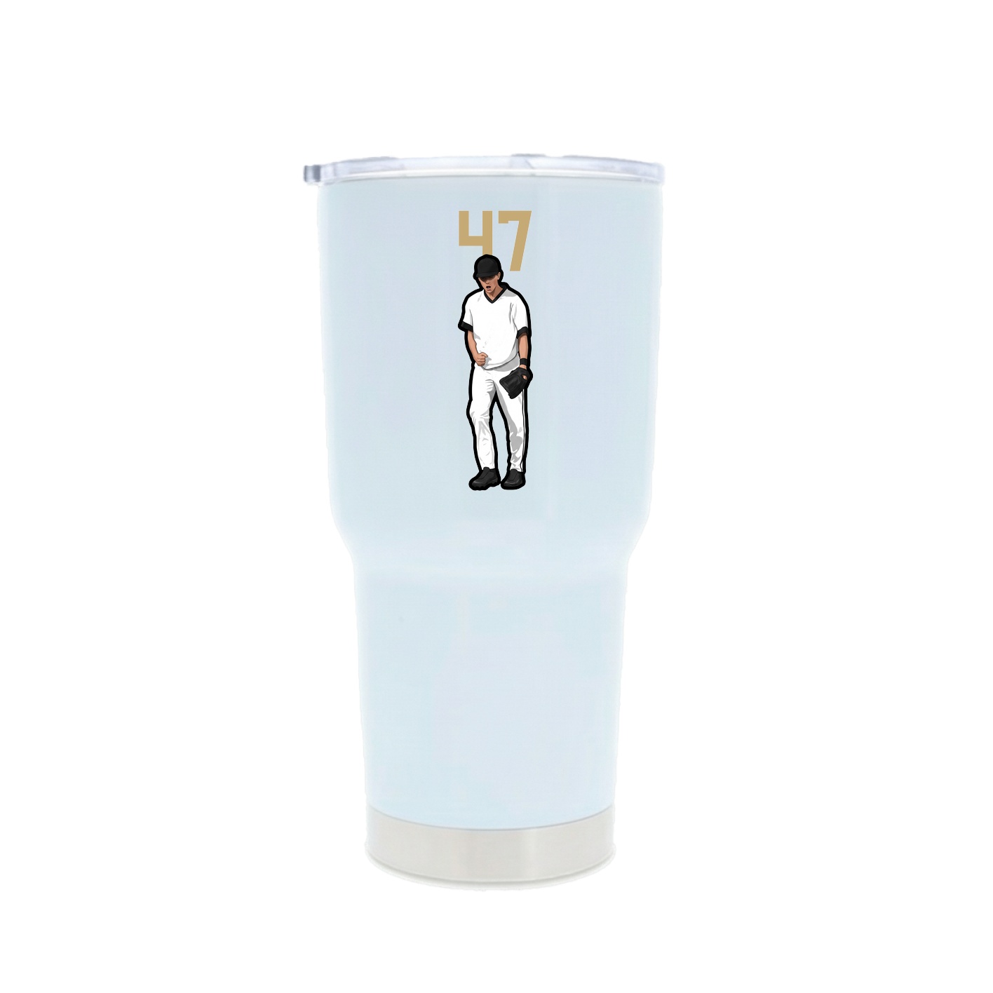30oz Stainless Steel Tumbler — Number Top in White