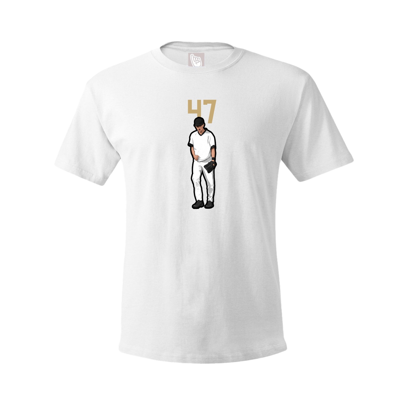 Youth Tee — Number Top in White
