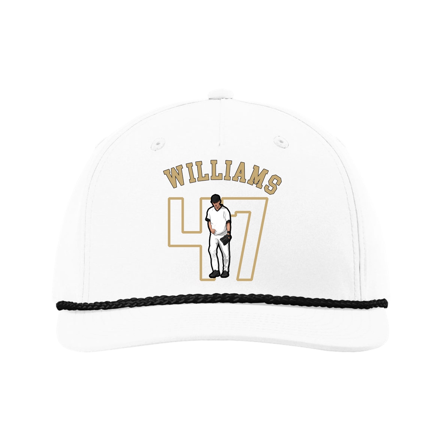 Five-Panel Classic Rope Cap — Shirsey Arch in White