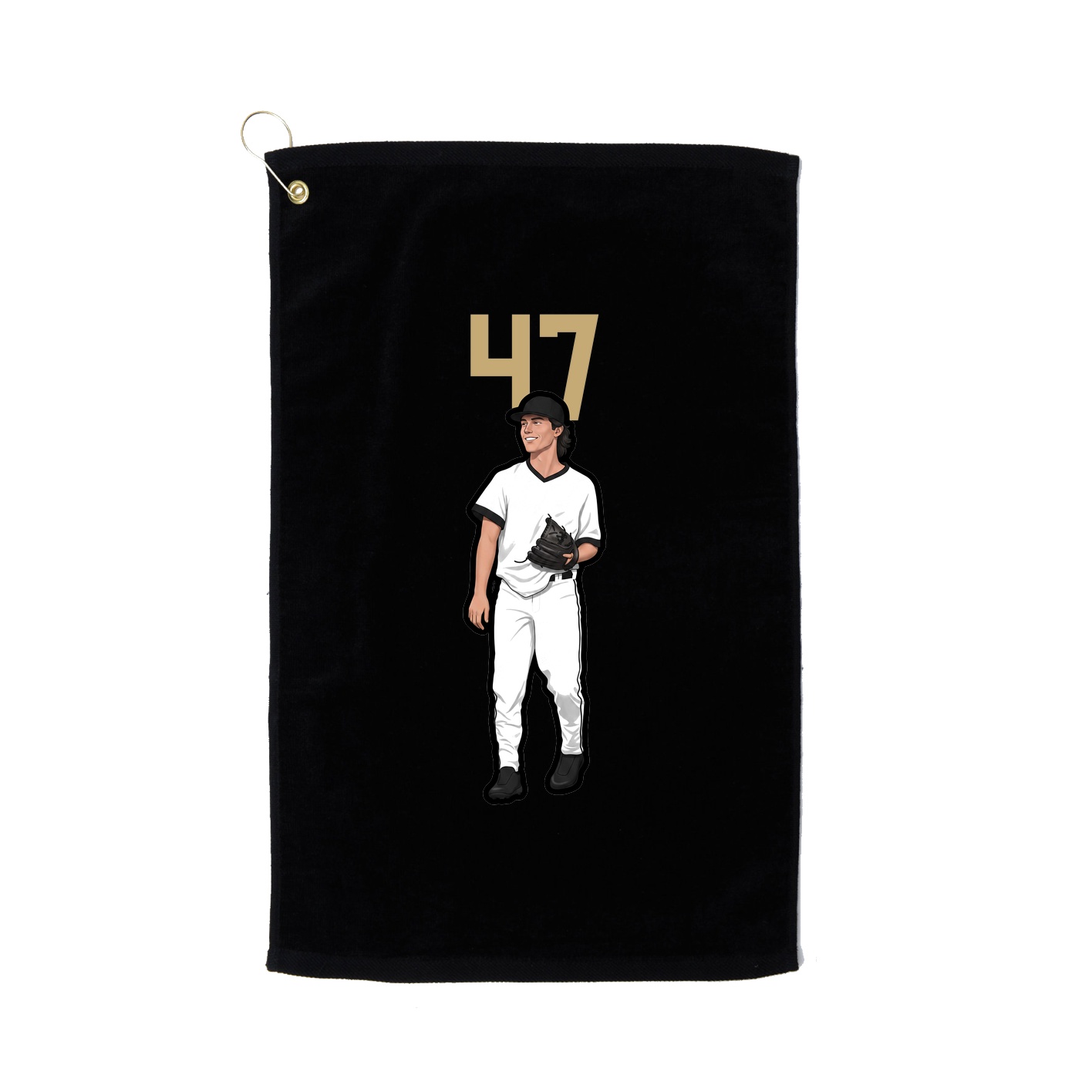 Golf Towel — Number Top in Black