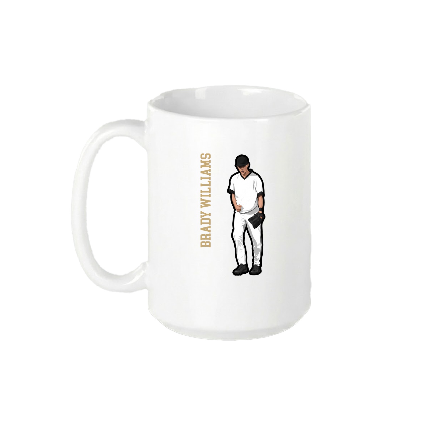 15oz Coffee Mug — Name Vertical in White