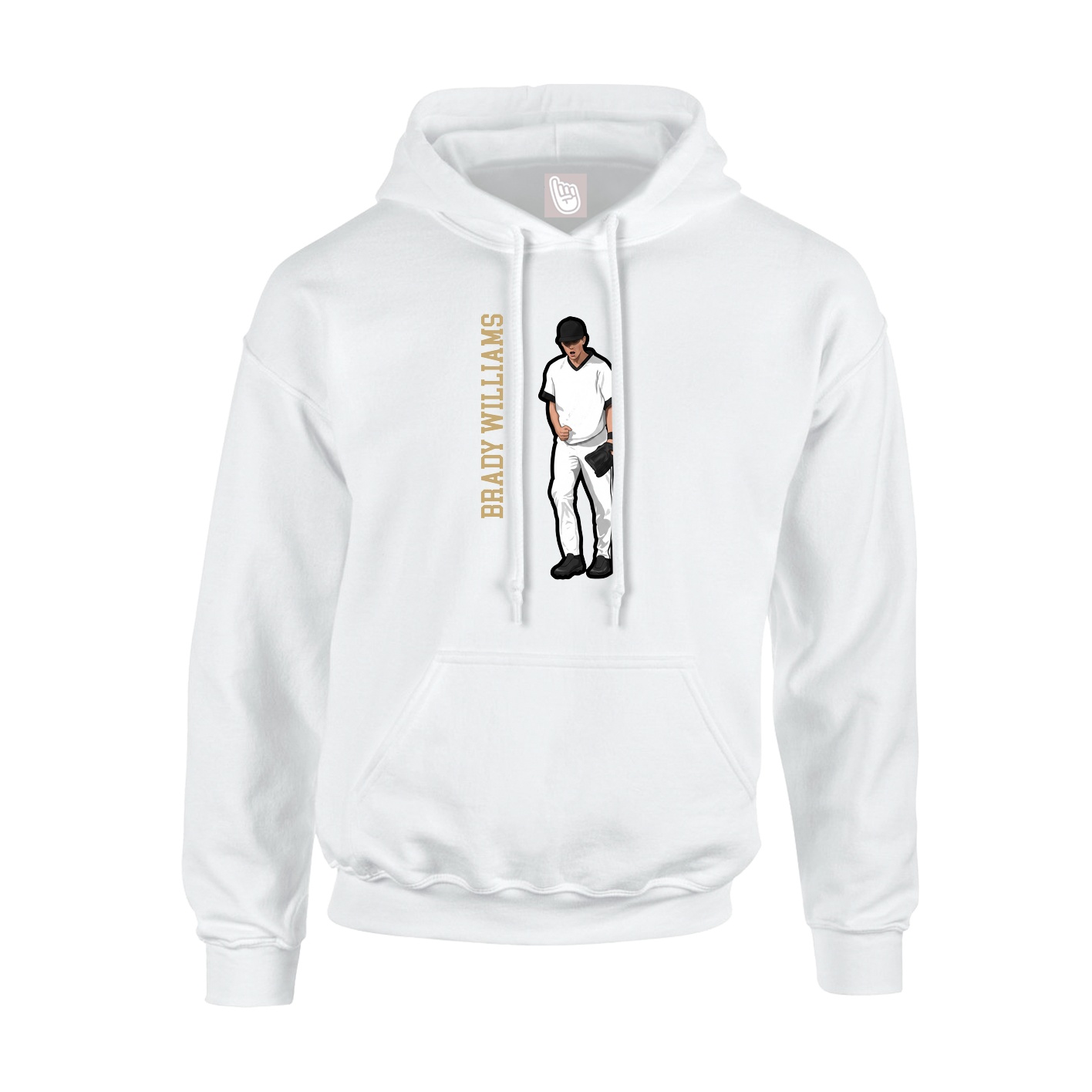 Youth Hoodie — Name Vertical in White