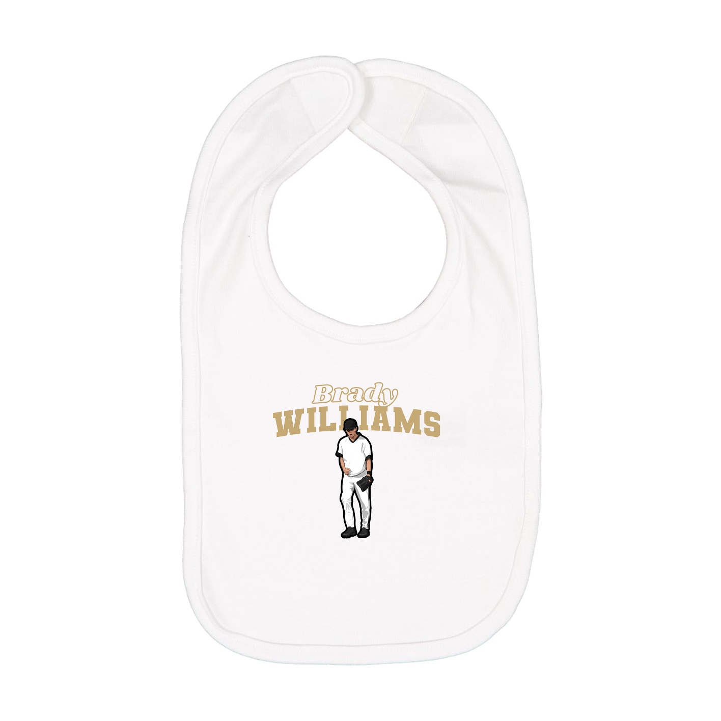 Infant Bib — Name Arch in White