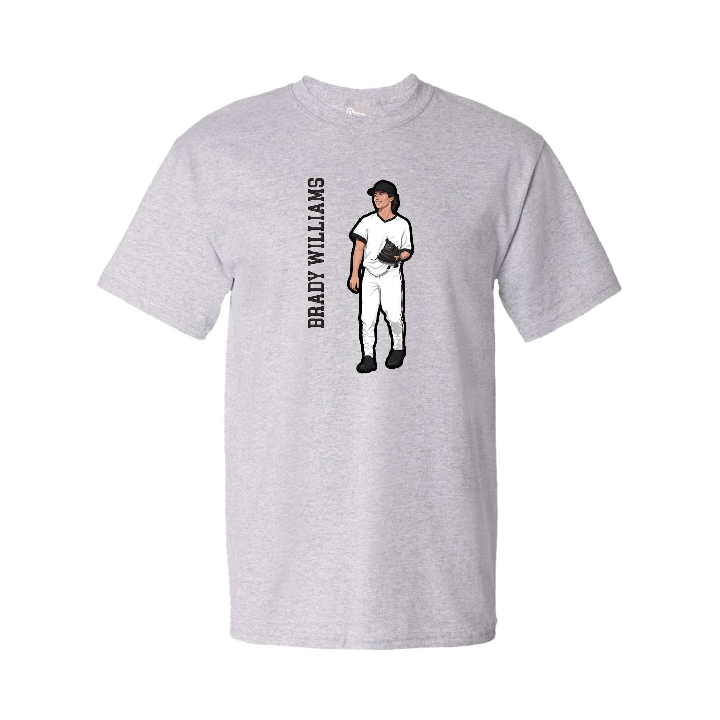 Tee — Name Vertical in Grey