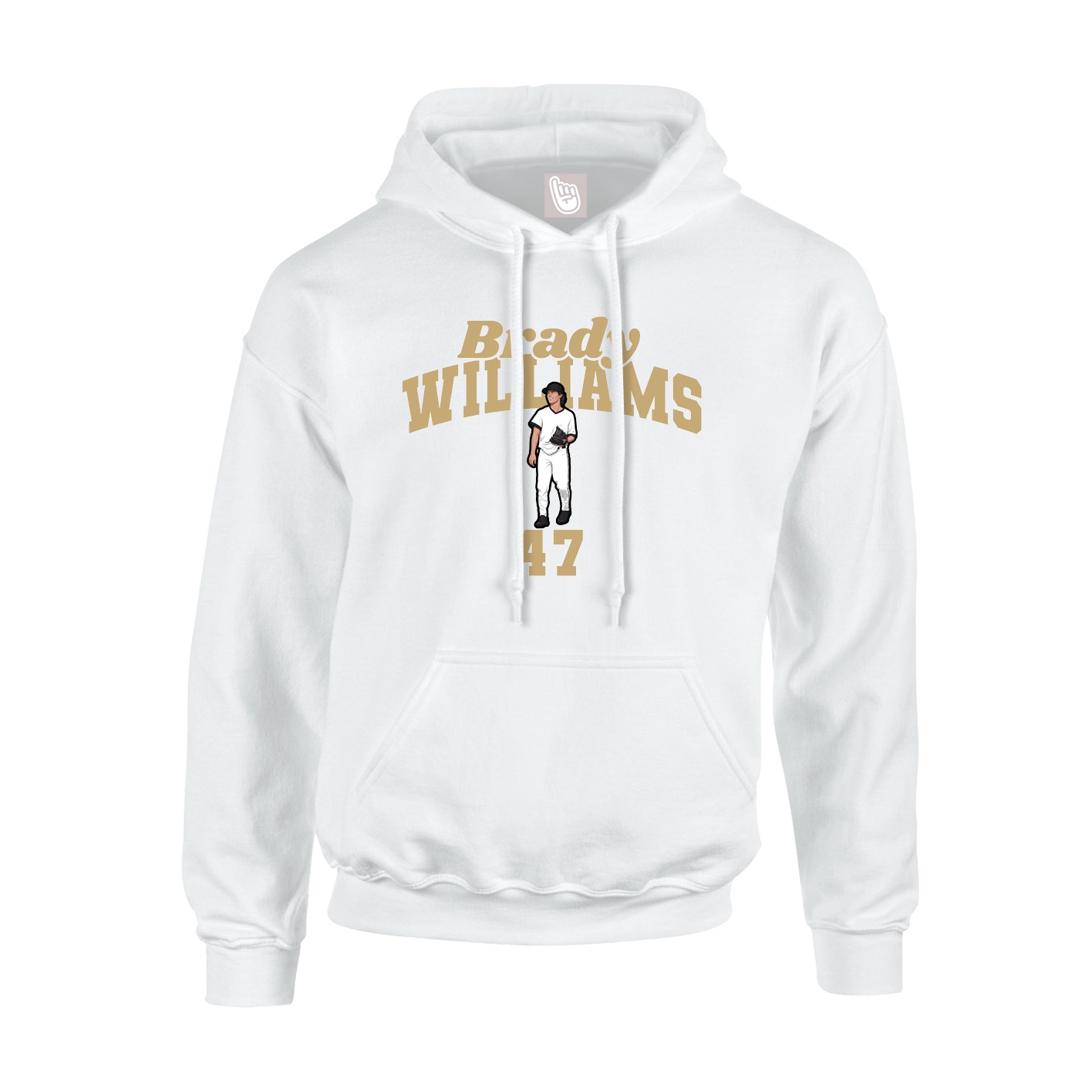 Youth Hoodie — Signature Arch in White