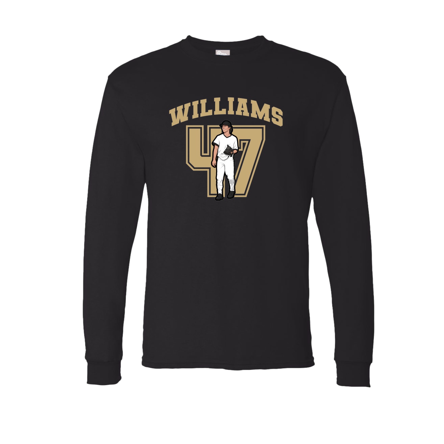 Long Sleeve Tee — Number in Black