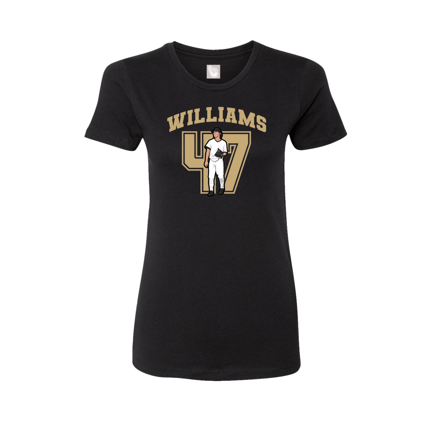 Fitted Women's Tee — Number in Black