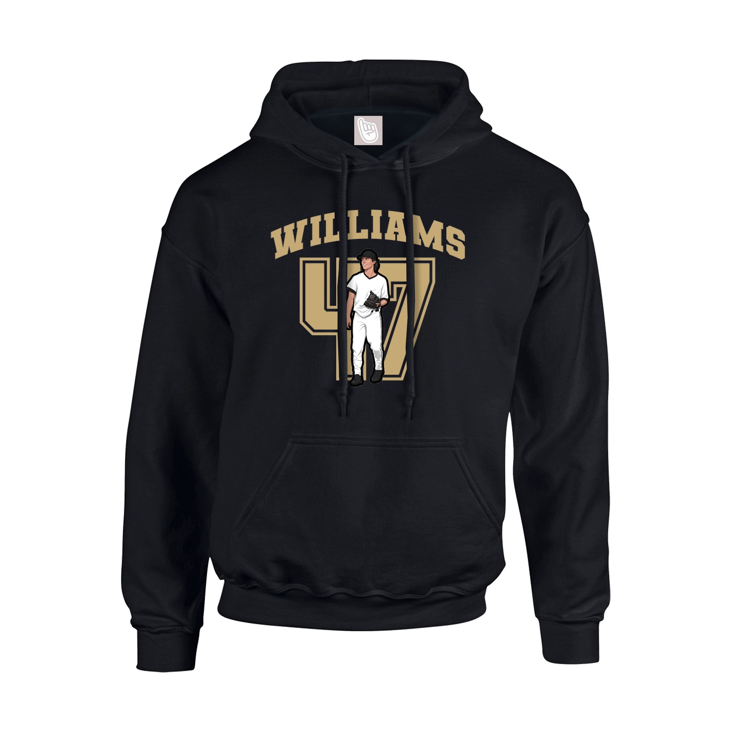 Youth Hoodie — Number in Black