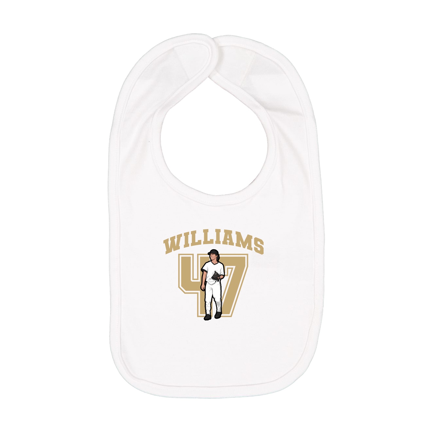 Infant Bib — Number in White