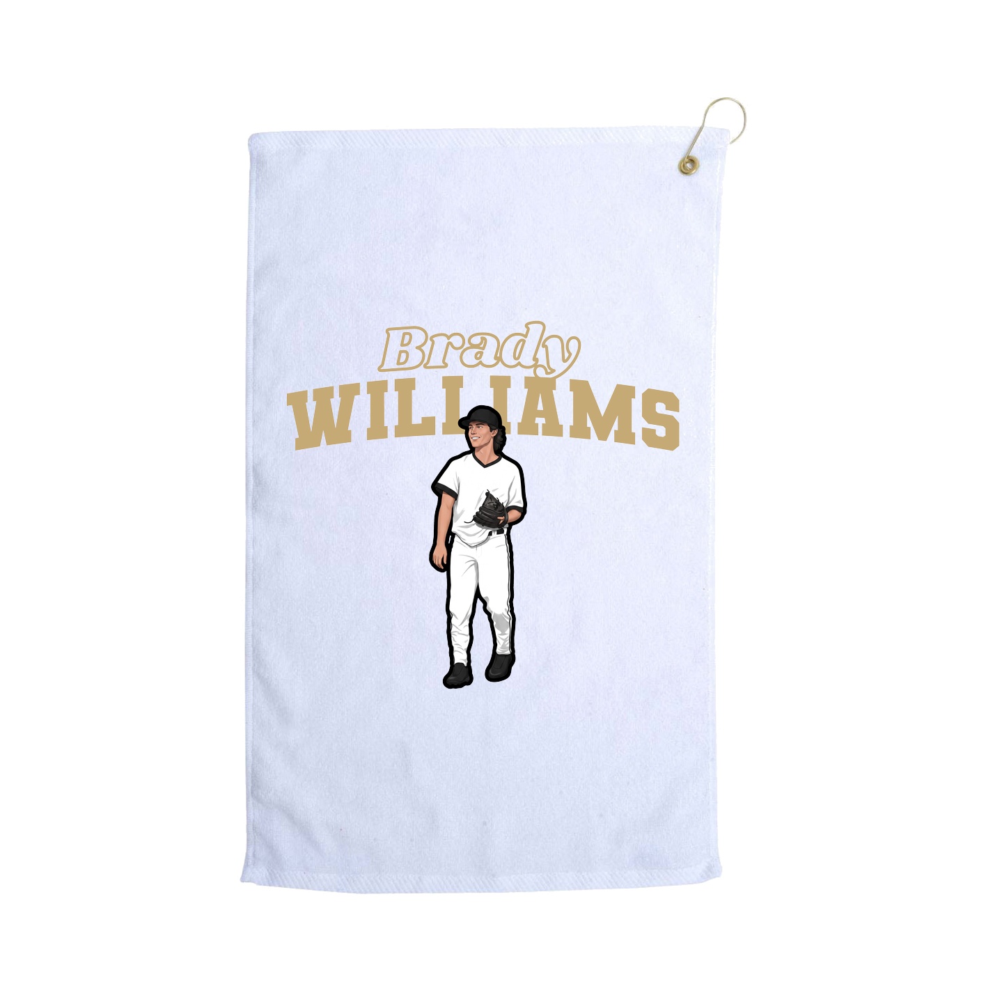 Golf Towel — Name Arch in White