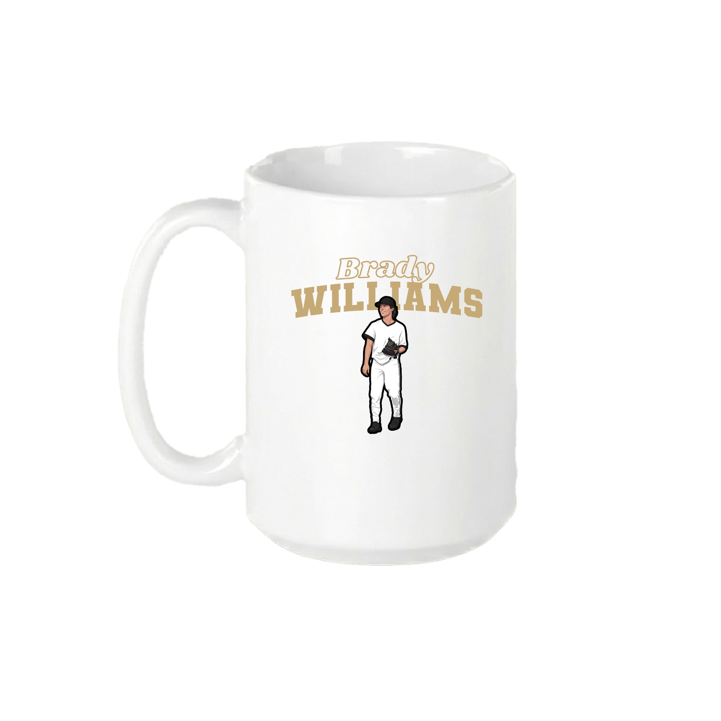 15oz Coffee Mug — Name Arch in White