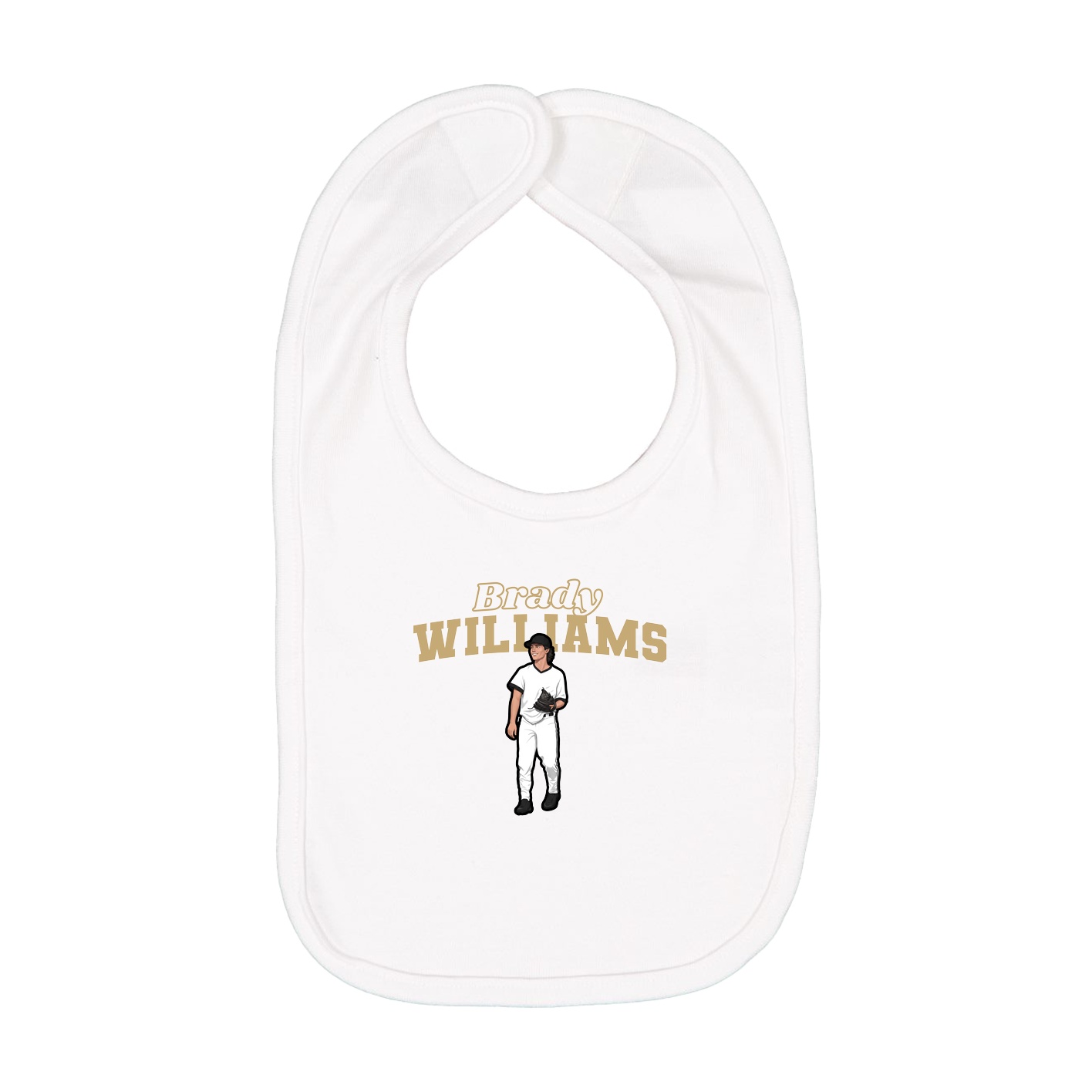 Infant Bib — Name Arch in White