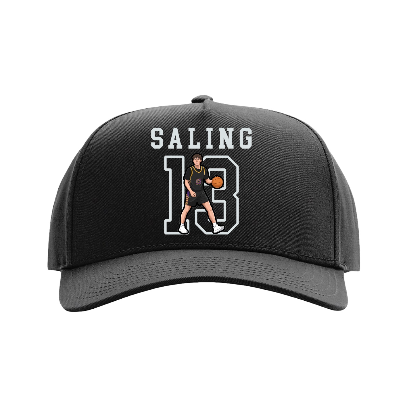 Full Fabric Five-Panel Champ Cap — Shirsey in Black