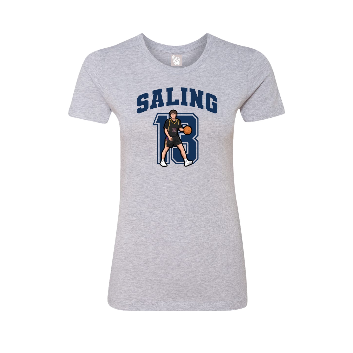 Fitted Women's Tee — Number in Grey