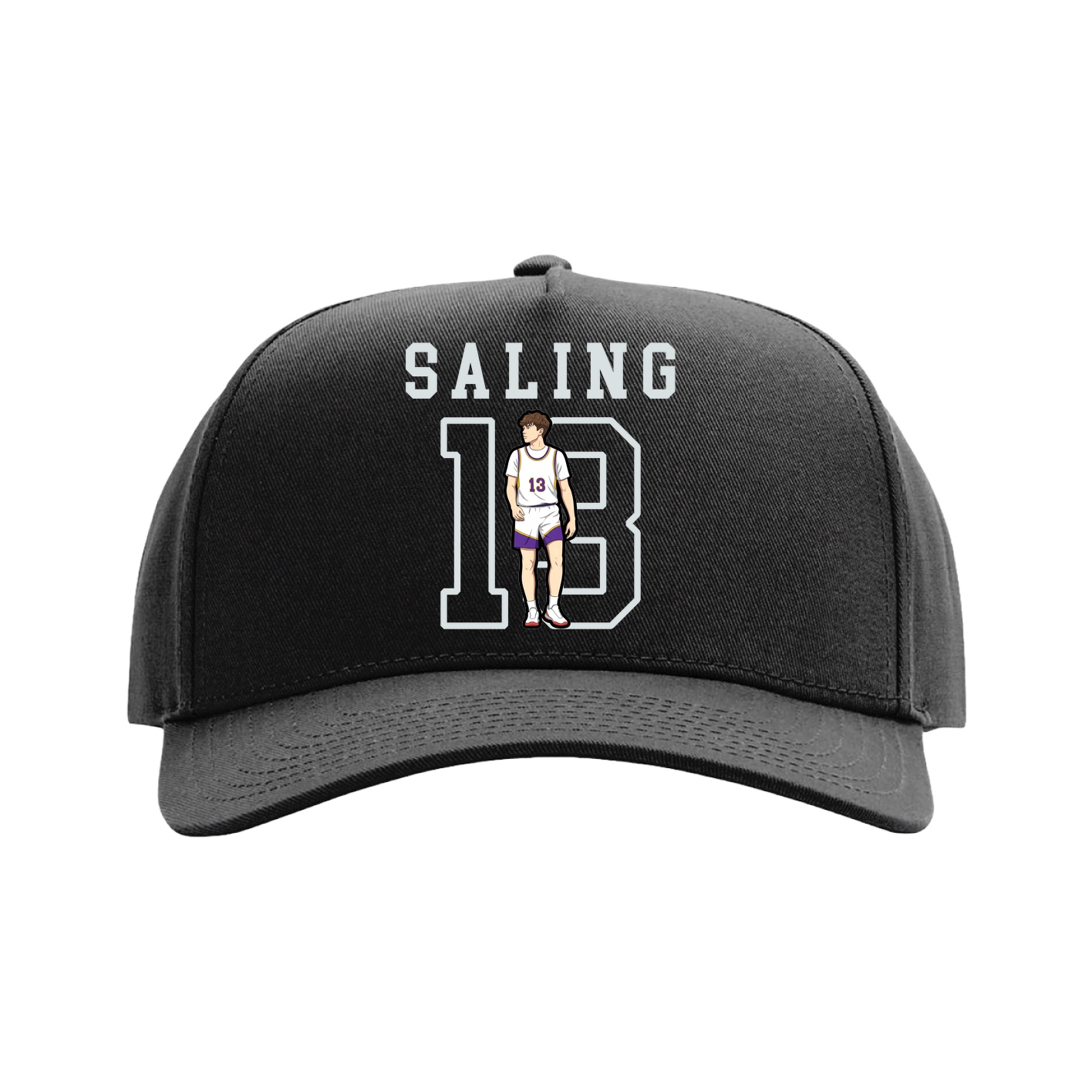 Full Fabric Five-Panel Champ Cap — Shirsey in Black