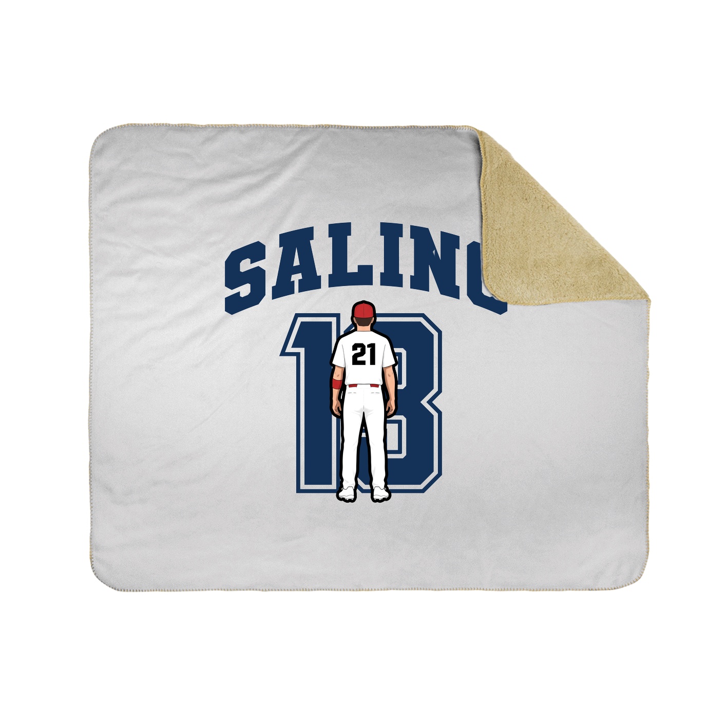 Throw Blanket — Number in White