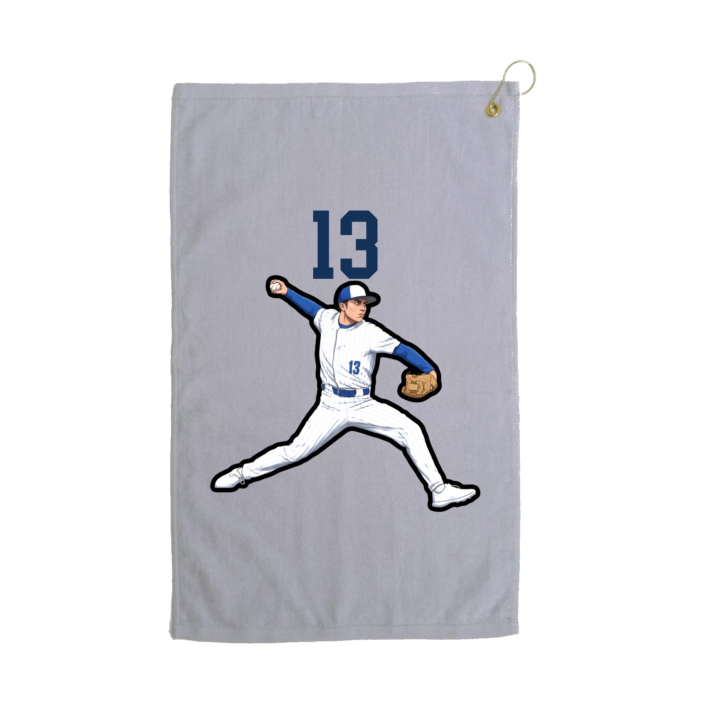 Golf Towel — Number Top in Grey