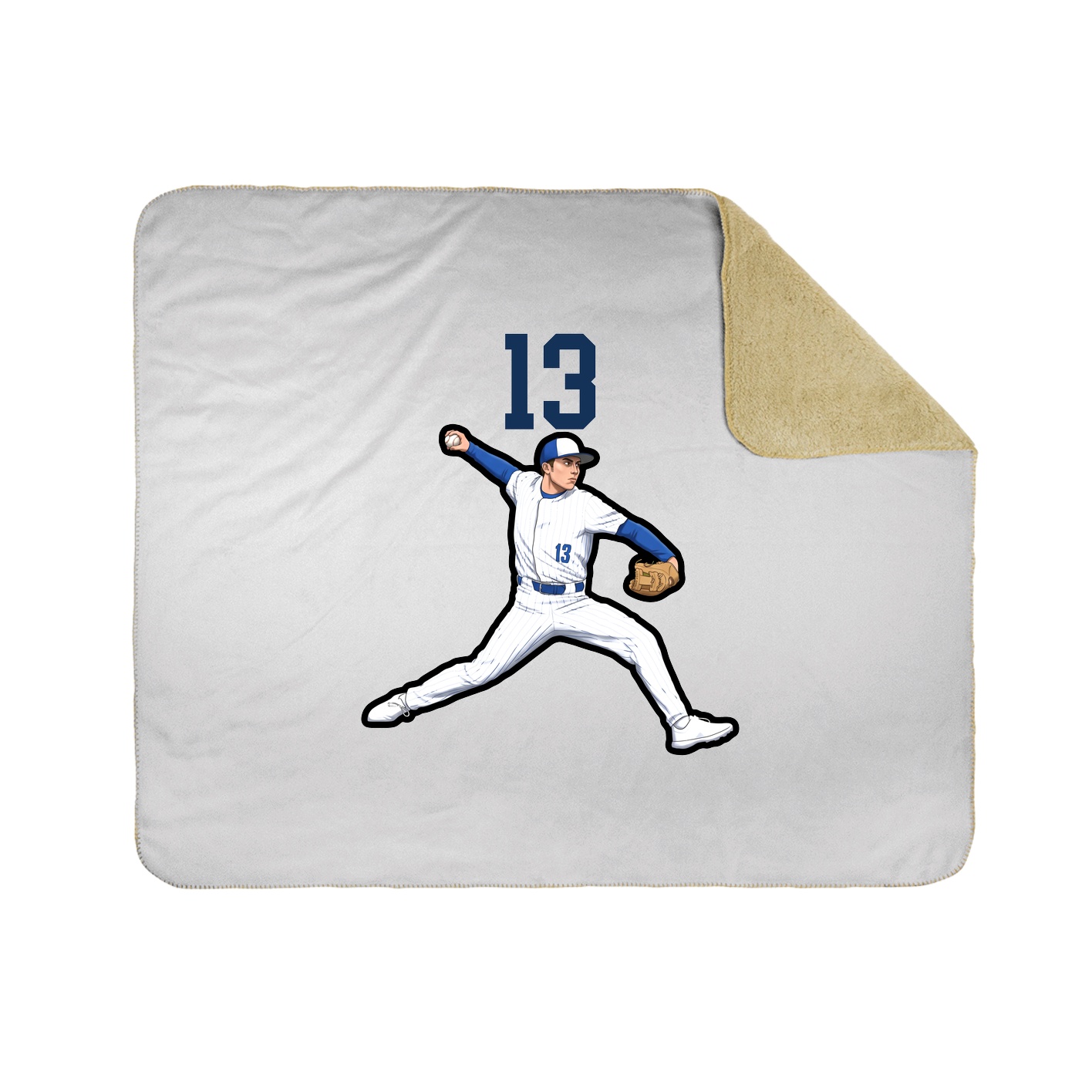 Throw Blanket — Number Top in White