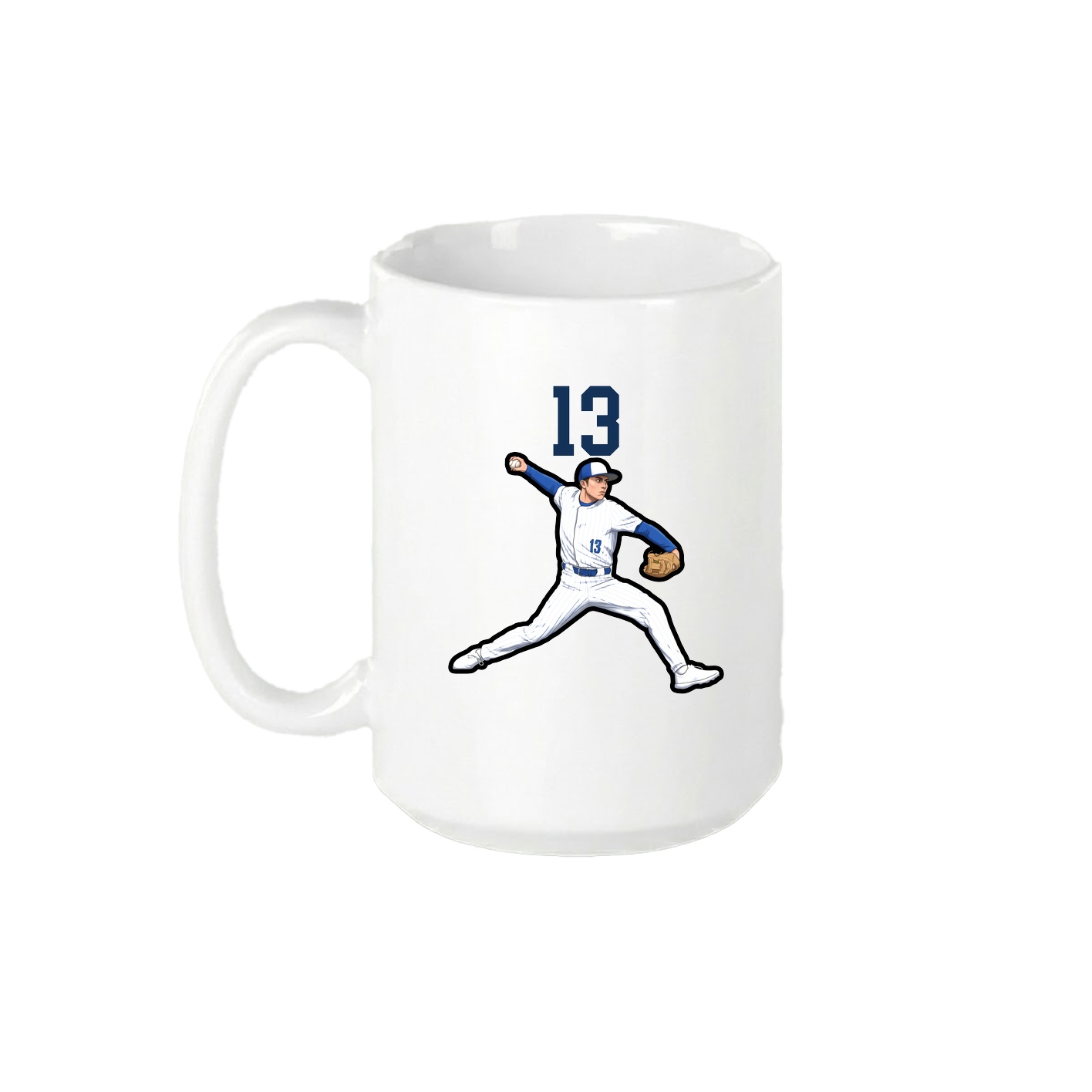 15oz Coffee Mug — Number Top in White