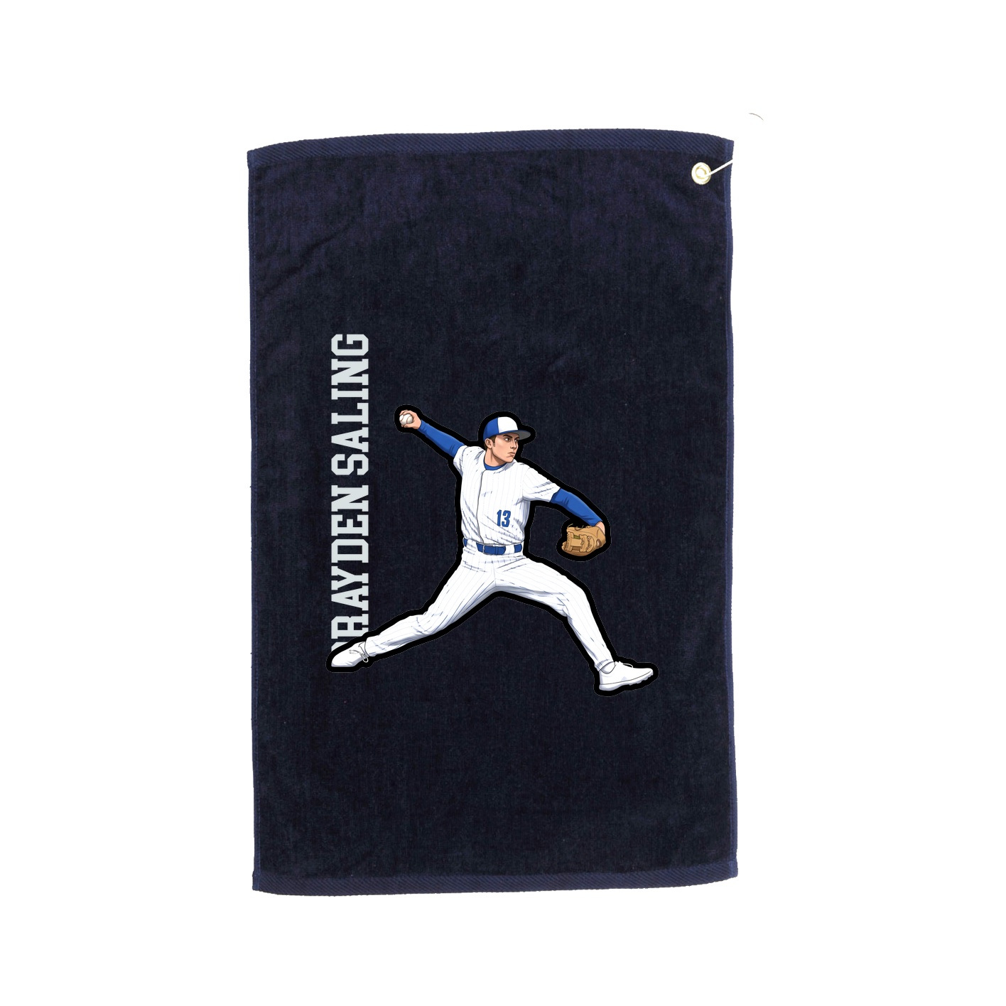 Golf Towel — Name Vertical in Navy