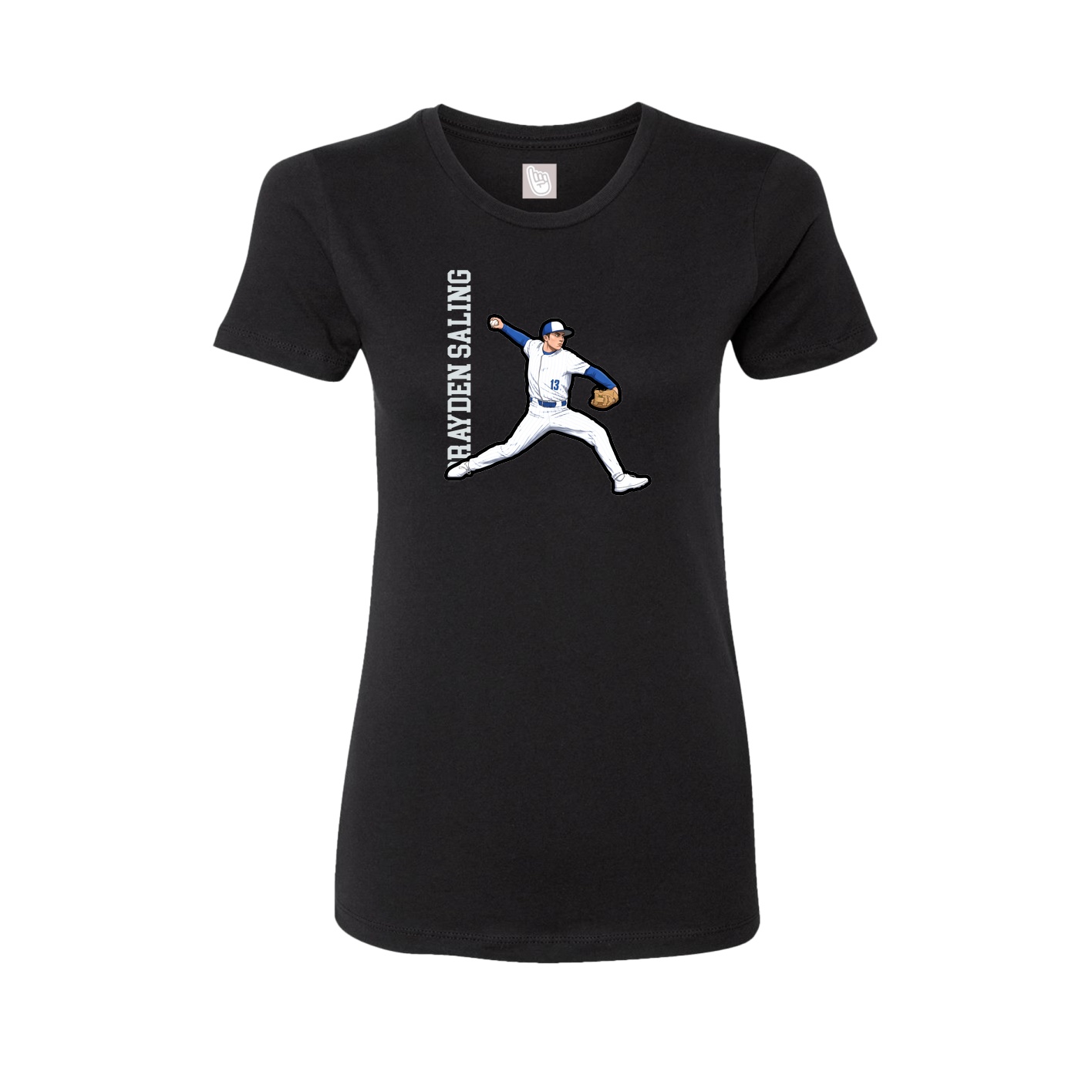 Fitted Women's Tee — Name Vertical in Black