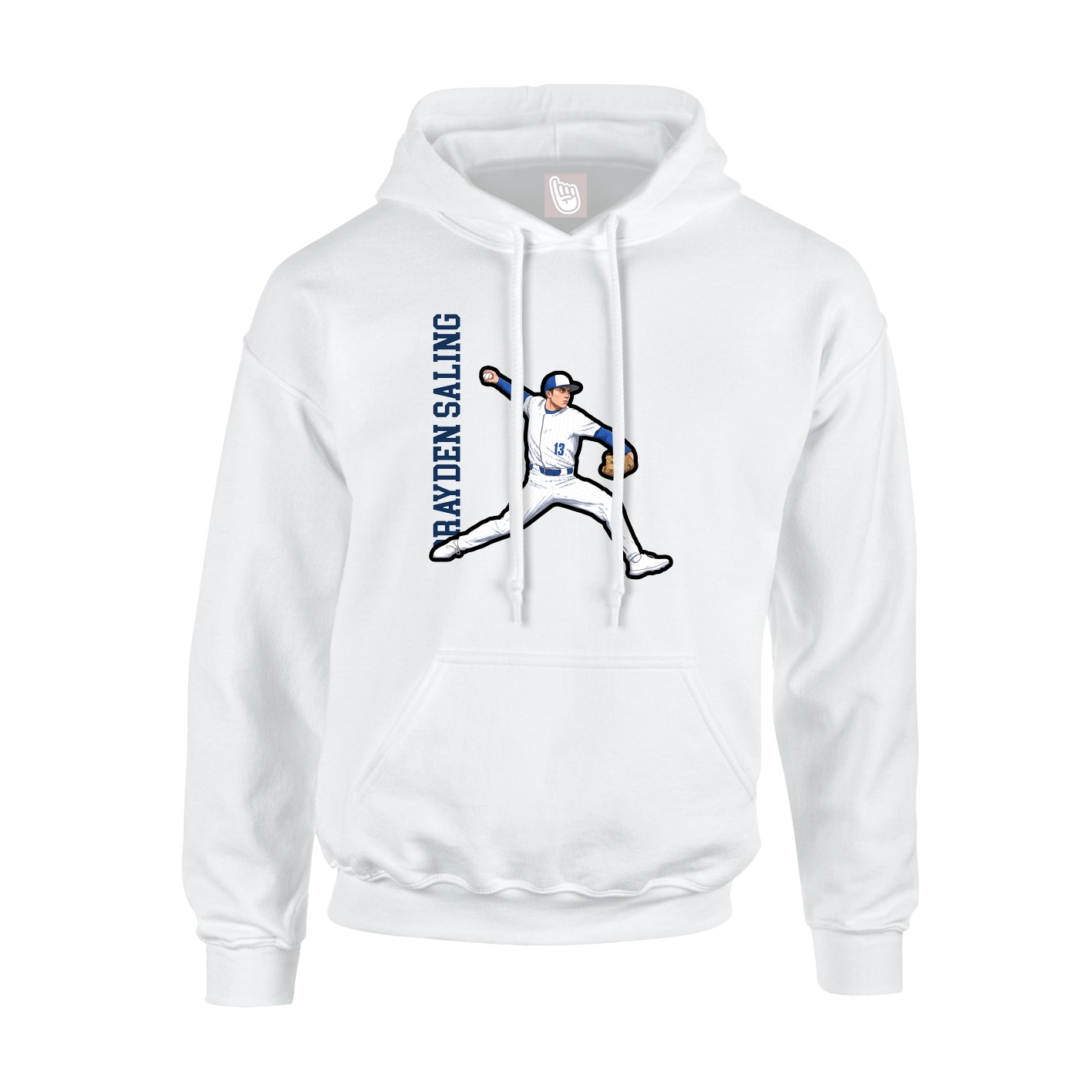Hoodie — Name Vertical in White