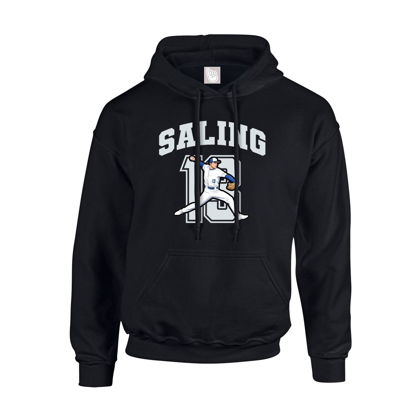Youth Hoodie — Number in Black