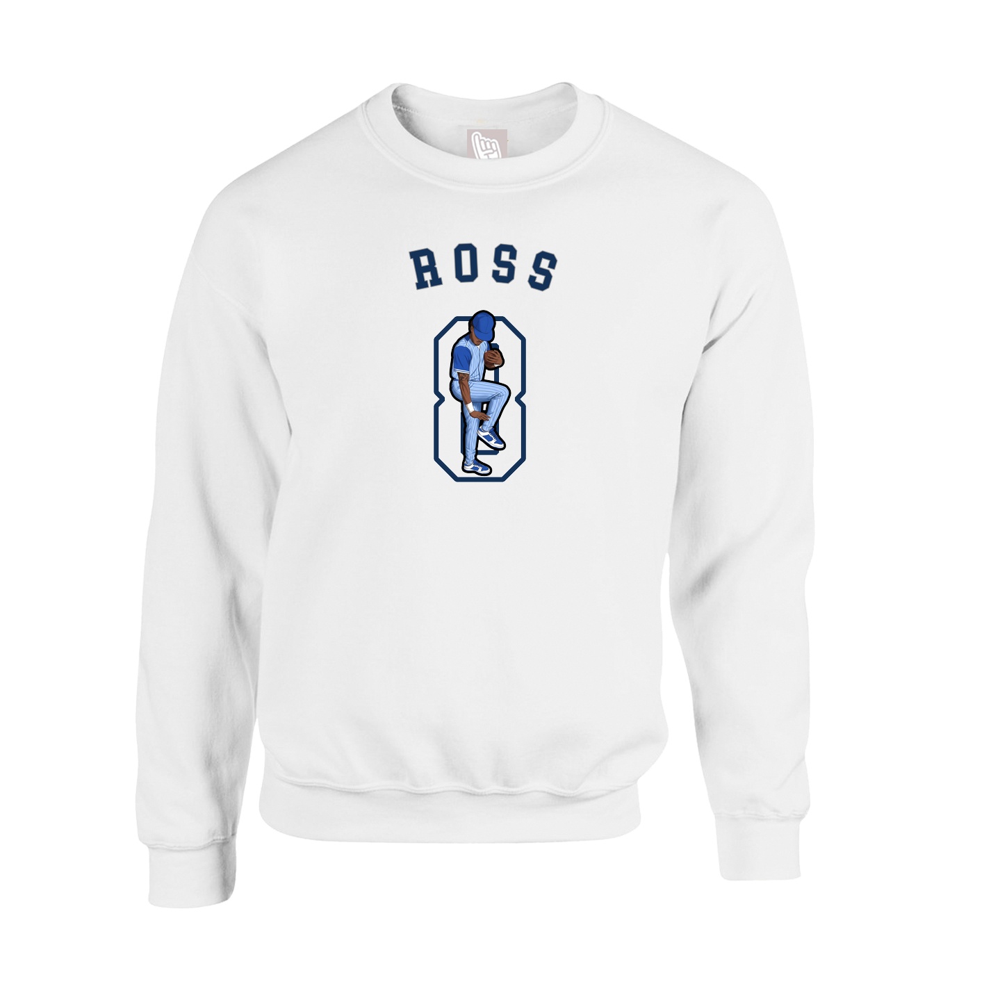 Fleece Crew — Shirsey Arch in White