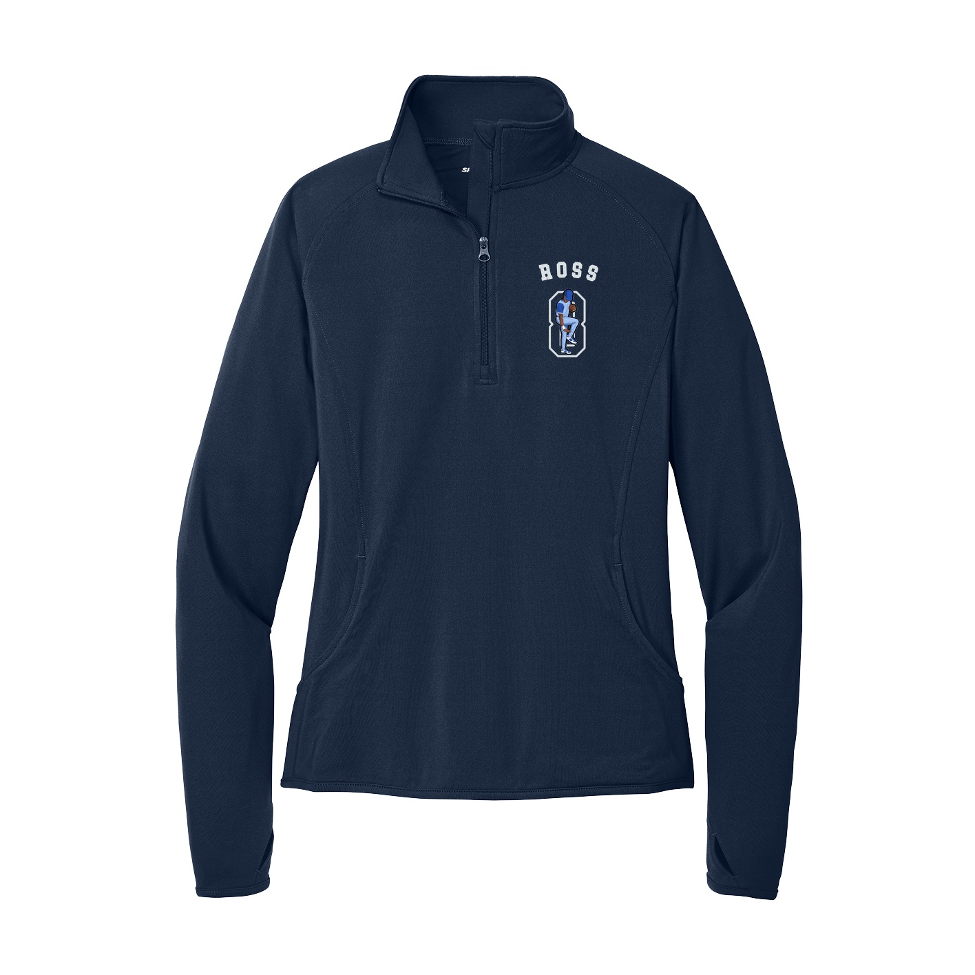 Women's Q-Zip Pullover — Shirsey Arch in Navy