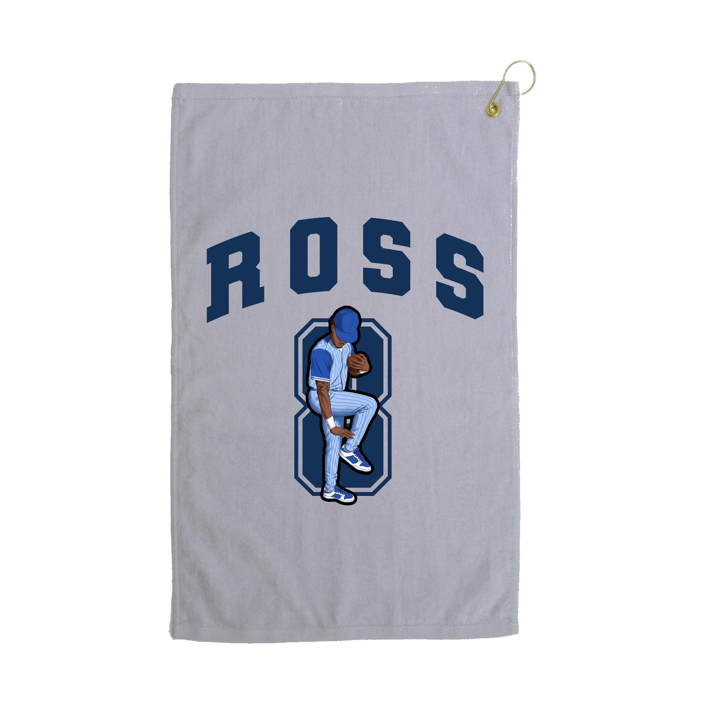 Golf Towel — Number in Grey