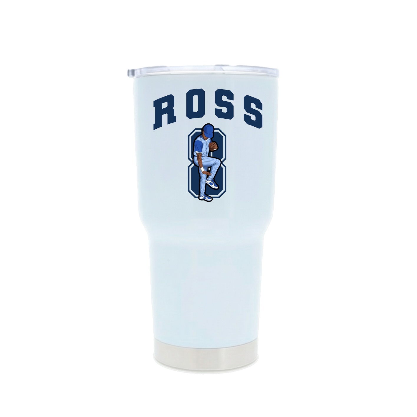 30oz Stainless Steel Tumbler — Number in White