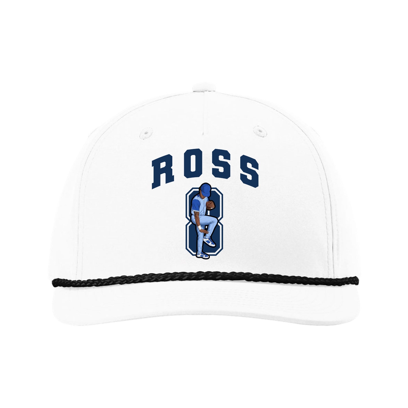 Five-Panel Classic Rope Cap — Number in White