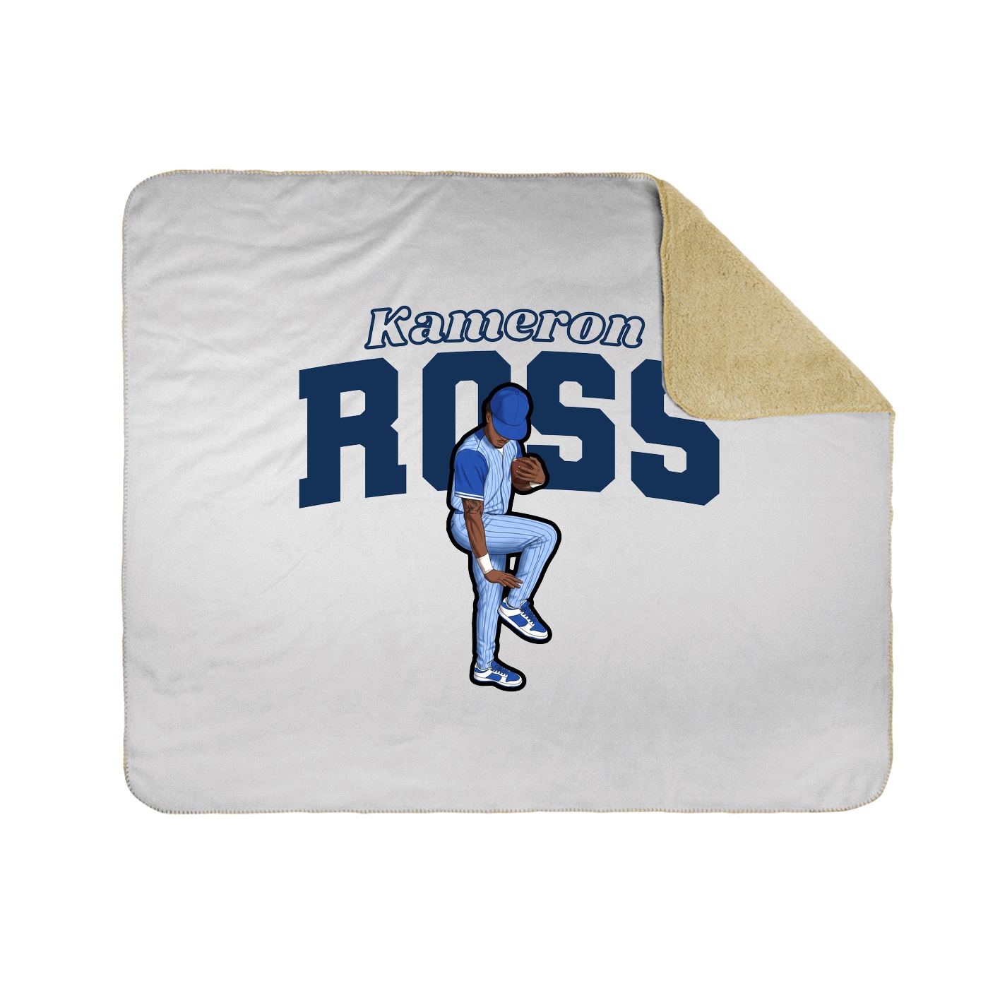 Throw Blanket — Name Arch in White